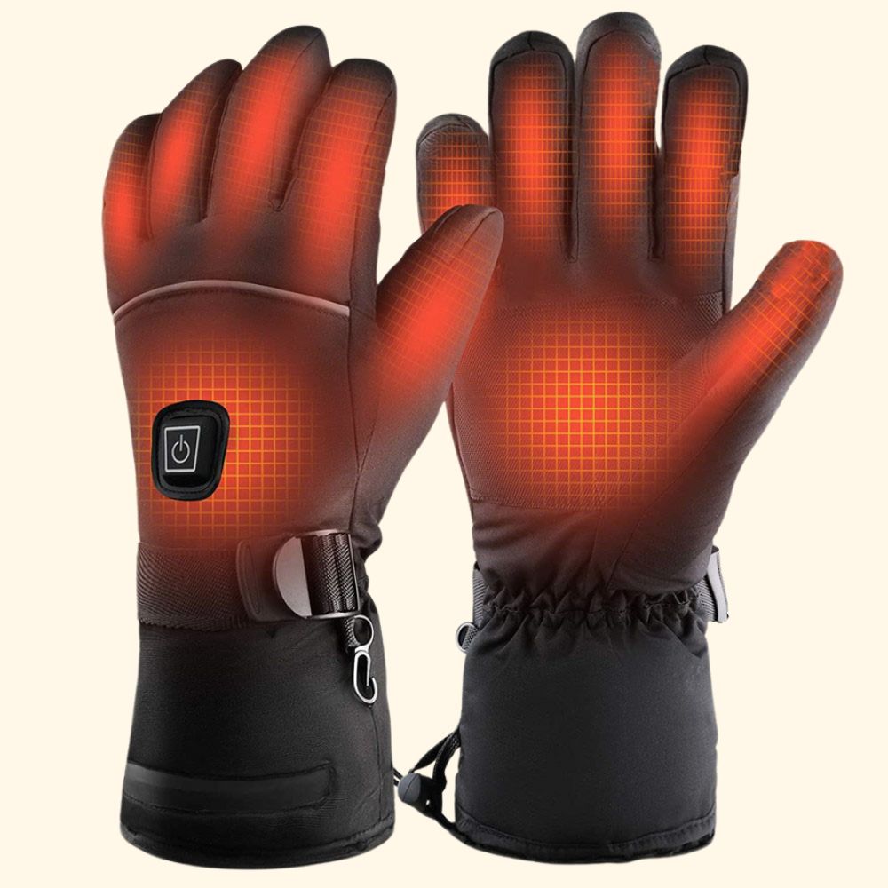 Rechargeable Heated Gloves with Carbon Fiber Elements and Touchscreen Tips, 8-Hour Battery