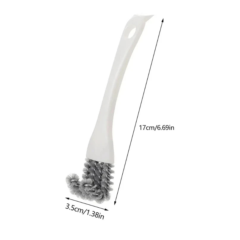 Grill Brush with V-Shaped Scraper and Rotating Bristles