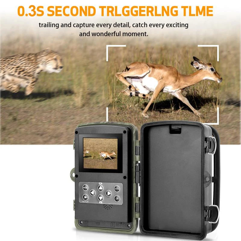 Motion Sensing Trail Camera with 24MP Image Quality and Infrared Night Recording, 65ft Range