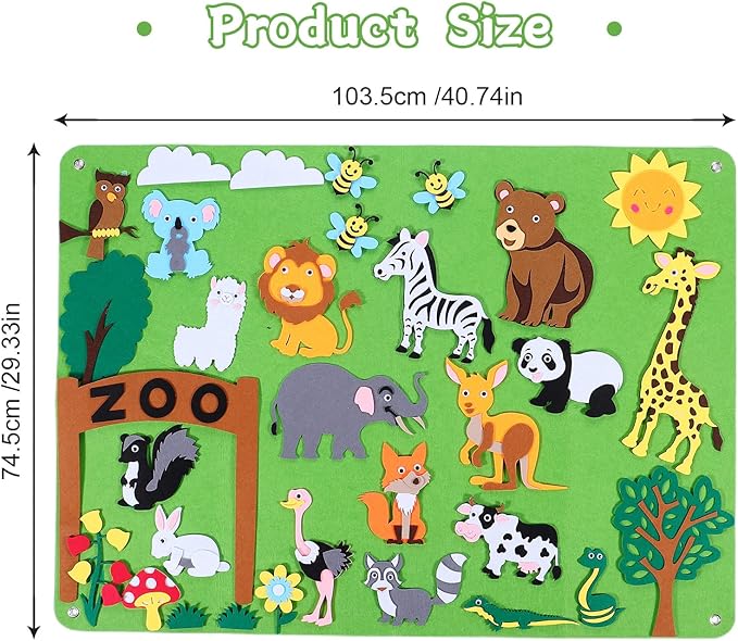 Felt Scene Board with Reusable Figures, Zoo, Farm, Galaxy and Underwater Themes