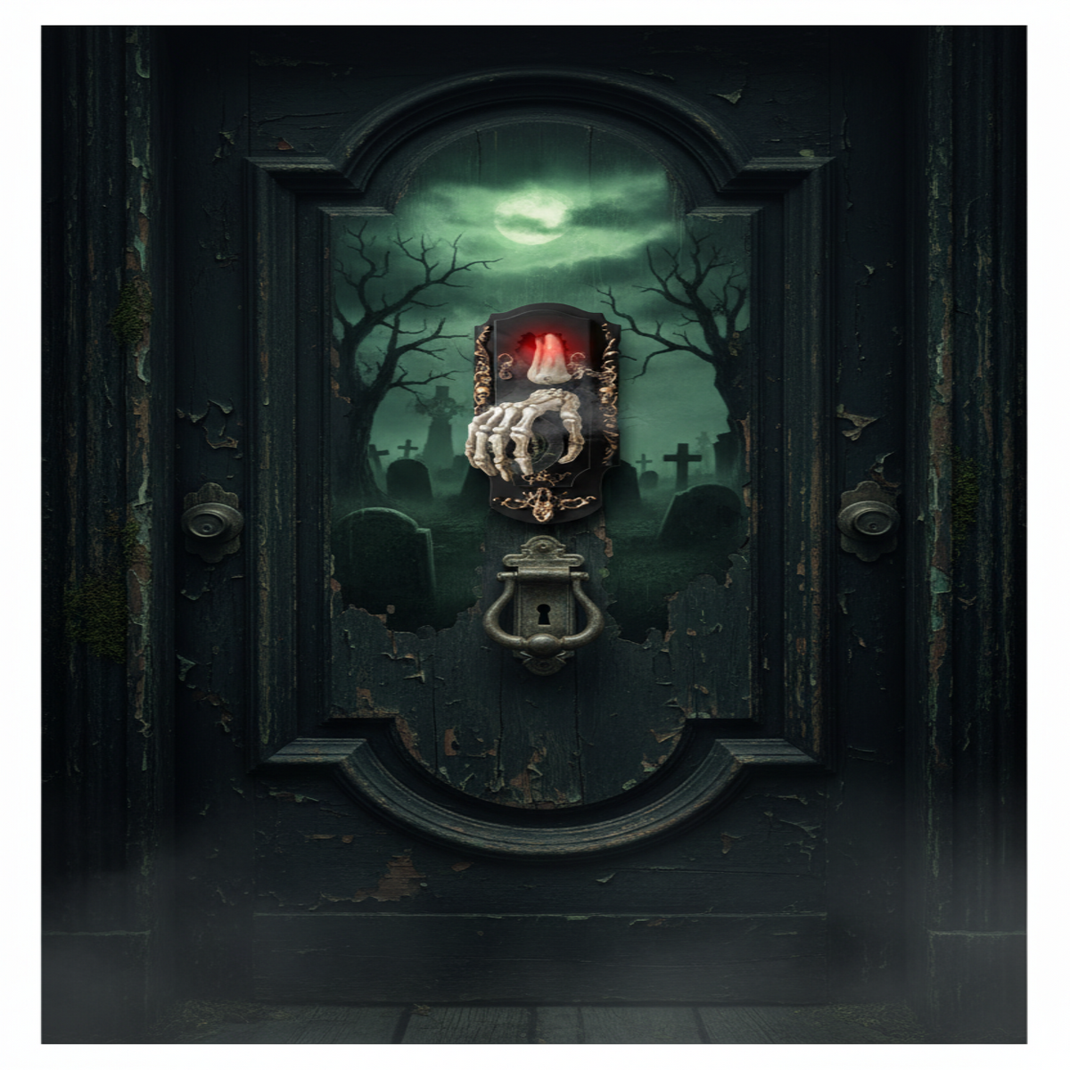 Motion Sensor Doorbell Prop with Sound and Light Effects for Halloween Decorations