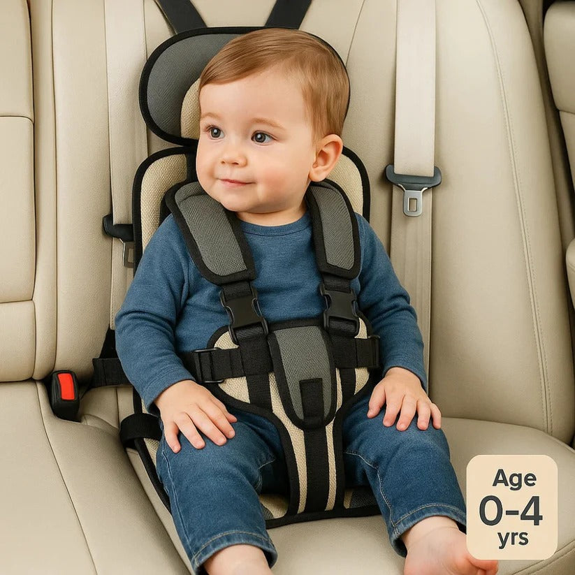 Portable Child Travel Seat with Five Point Harness and Washable Fabric
