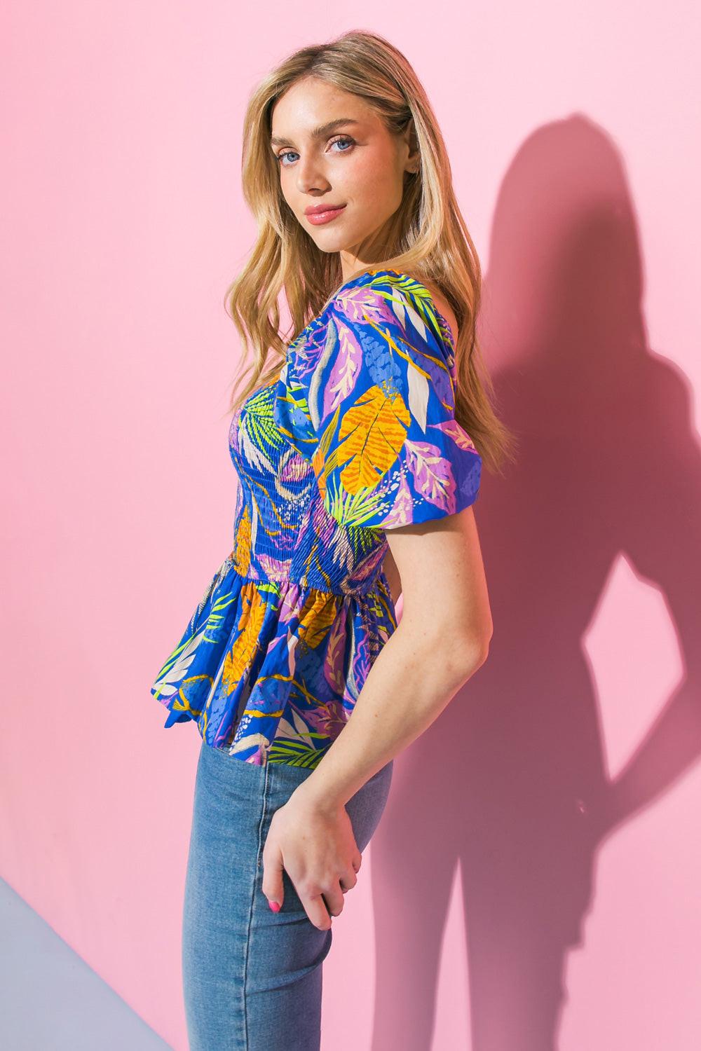 Amara Printed Poplin Top