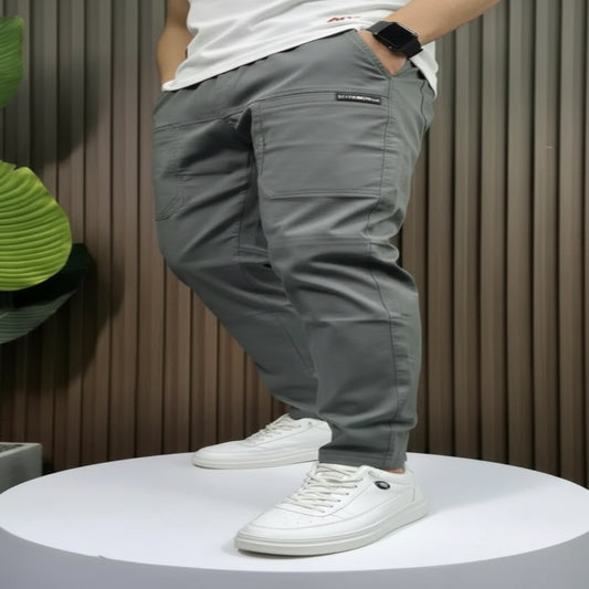 Stretch Cargo Jeans with Six Pockets and Elastane Blend-Slim Fit