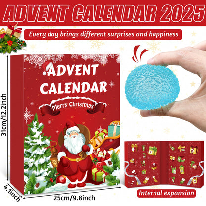 Daily Surprise Box with 24 Soft Squishy Toys in a Red Santa Box That Opens 23.8 Inches Wide
