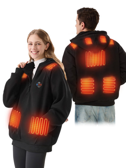 Fleece Lined Heated Hoodie with Nine Warming Zones and Power Bank for Cold Weather