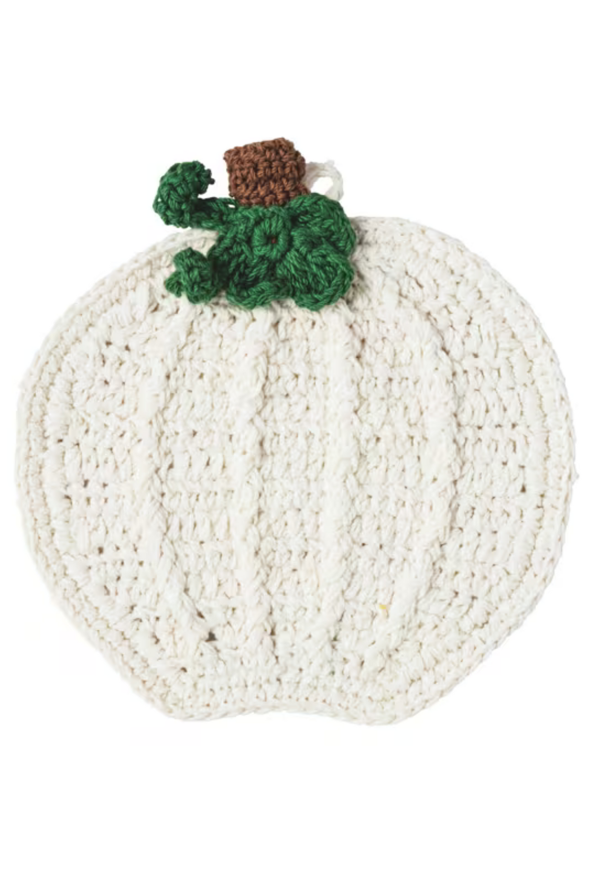Pumpkin-Shaped Cotton Trivet with Crocheted Heat-Resistant Surface