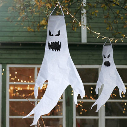 Hanging Fabric Ghost Halloween Decoration with LED or Plain Option, 47 Inches Tall