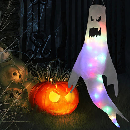 Hanging Fabric Ghost Halloween Decoration with LED or Plain Option, 47 Inches Tall