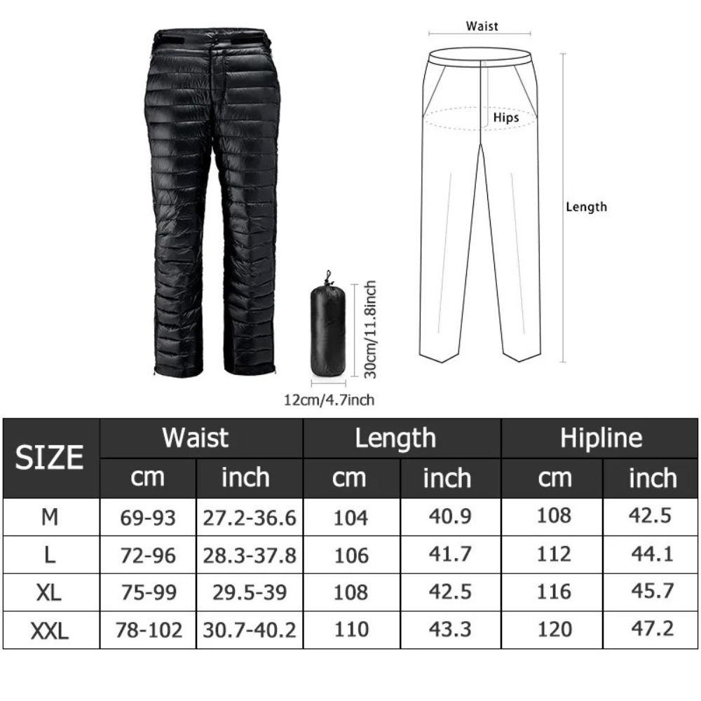 Insulated Pants with Side Leg Zippers for Winter Hiking