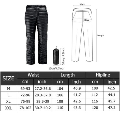 Insulated Pants with Side Leg Zippers for Winter Hiking