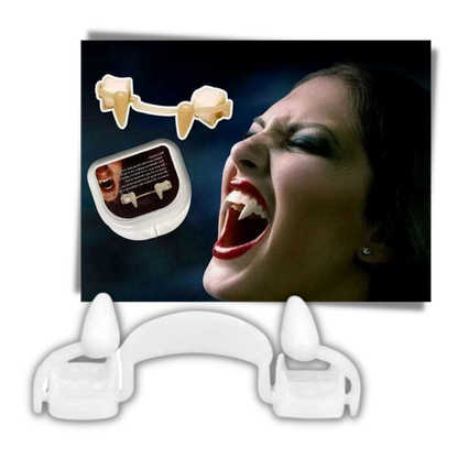 Retractable Vampire Fangs with Storage Case for Halloween Costumes and Dress Up Parties