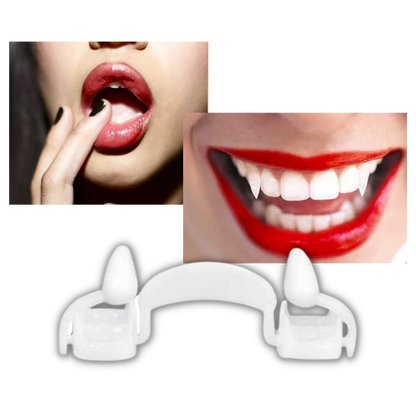 Retractable Vampire Fangs with Storage Case for Halloween Costumes and Dress Up Parties