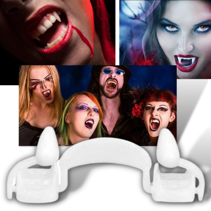 Retractable Vampire Fangs with Storage Case for Halloween Costumes and Dress Up Parties