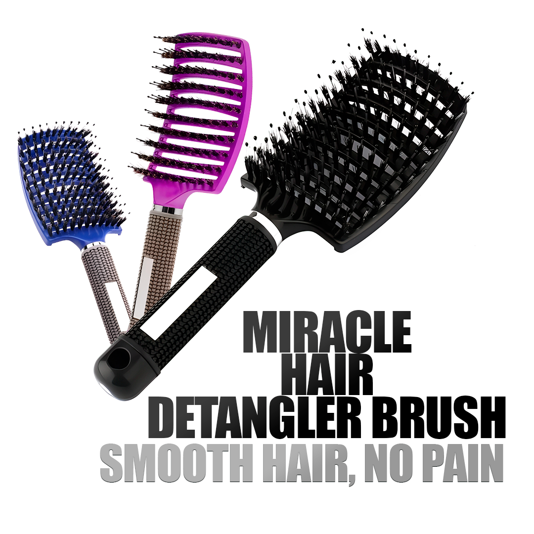 Flexible Bristle Hair Detangler Brush for Wet and Dry Hair