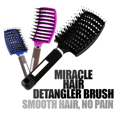 Flexible Bristle Hair Detangler Brush for Wet and Dry Hair