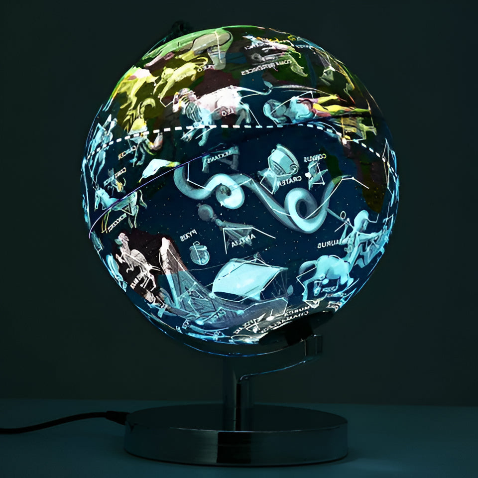 Electromagnetic Levitation Globe Lamp with 12 Constellation Views and Night Touch Switch