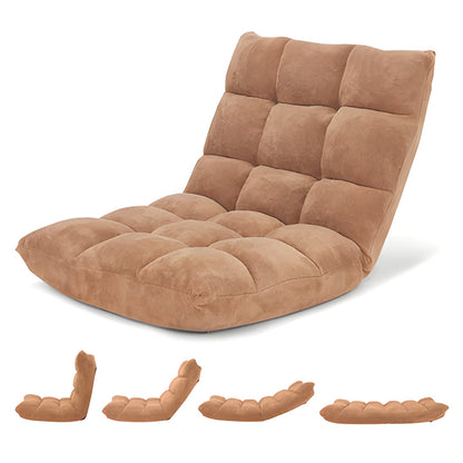 14 Position Adjustable Floor Chair with Thick Cushion, Steel Frame, and Removable Cover