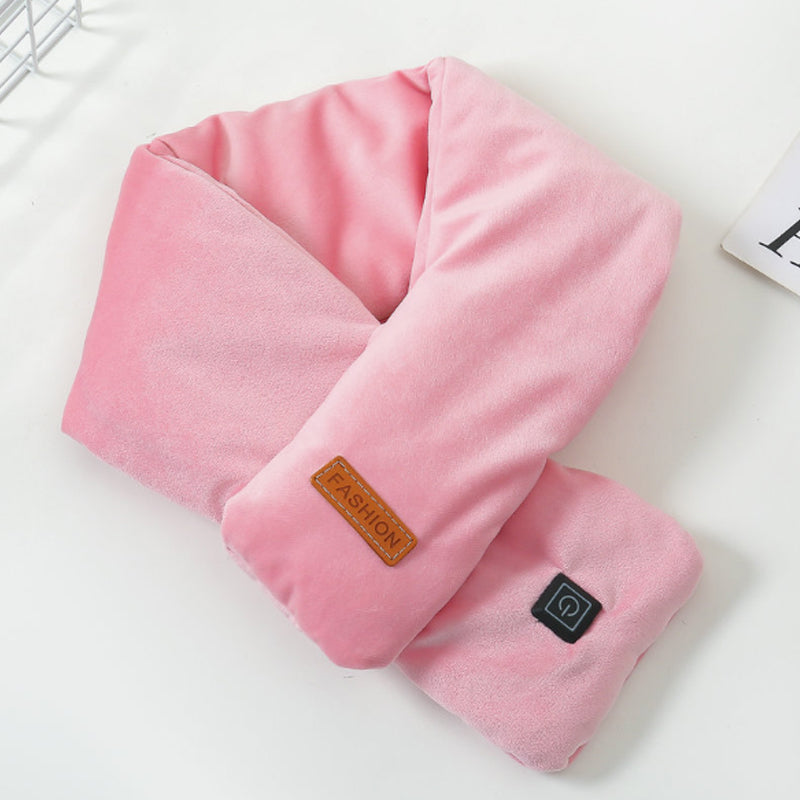 Heated Neck Scarf with Three Temperature Settings and Water Resistant Velvet