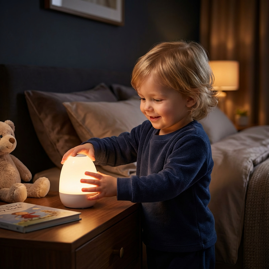 Egg Shaped Silicone LED Night Light with Touch Control for Color and Brightness Changes