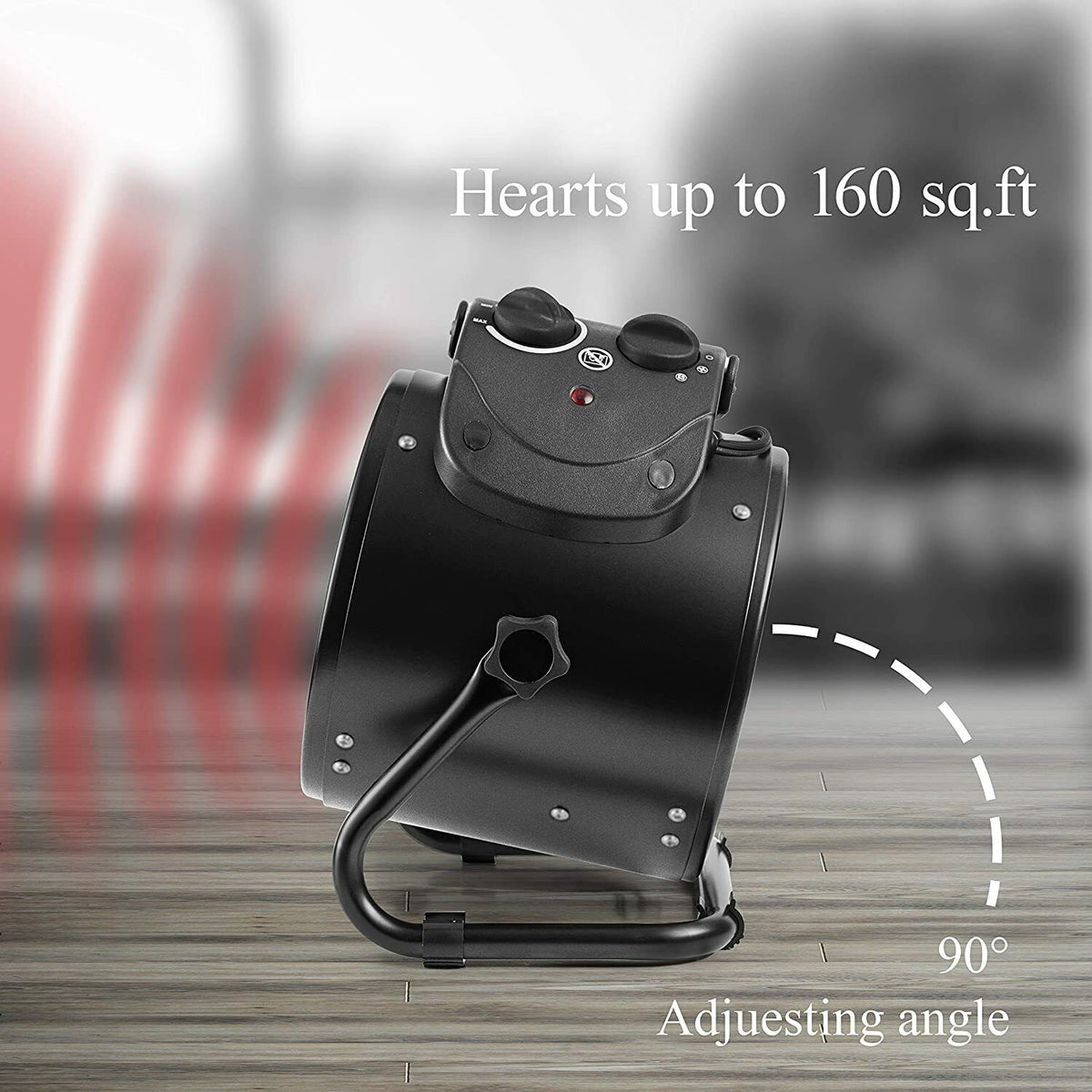 Electric Heater with Dual Fan and Thermostat Control for Greenhouse, 1500W