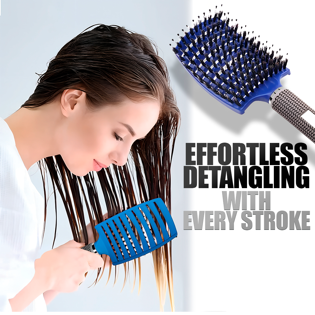 Flexible Bristle Hair Detangler Brush for Wet and Dry Hair