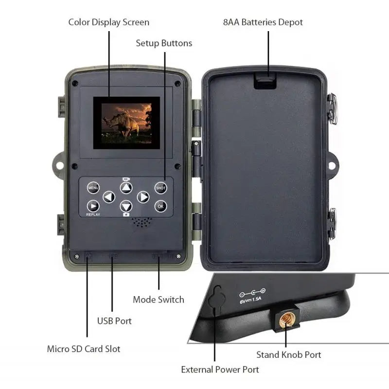 Motion Sensing Trail Camera with 24MP Image Quality and Infrared Night Recording, 65ft Range