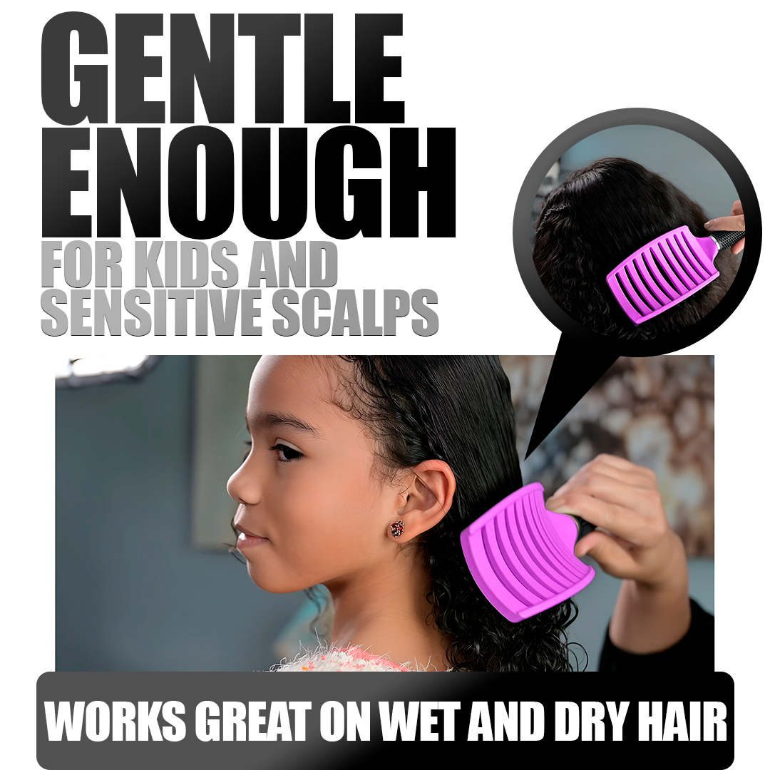 Flexible Bristle Hair Detangler Brush for Wet and Dry Hair