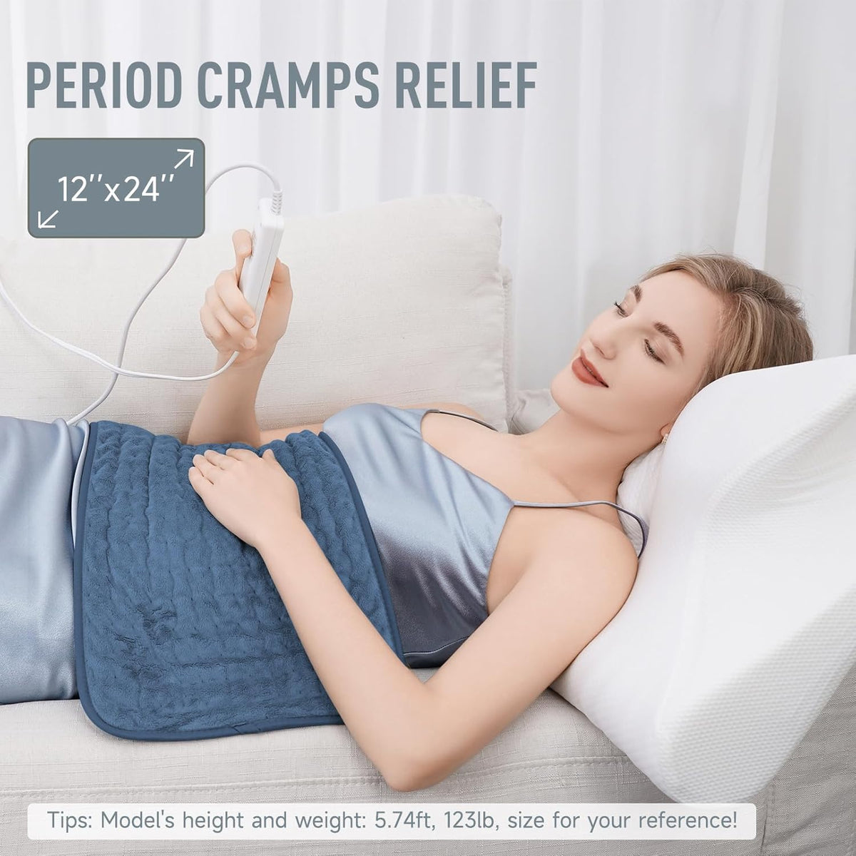 Heating Pad with Auto Shutoff Timer and Six Temperature Settings, 24x12 Inch