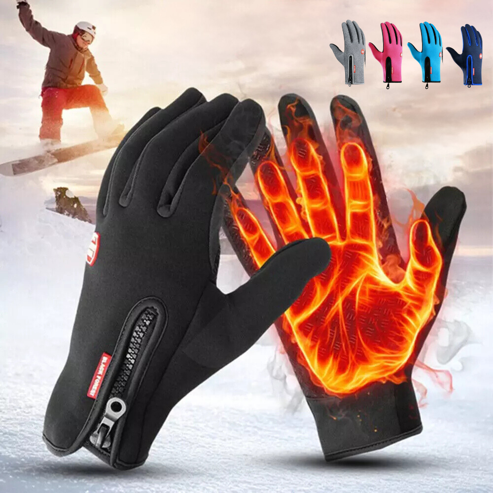 Touchscreen Gloves with Thermal Insulation and Waterproof Construction for Winter Sports
