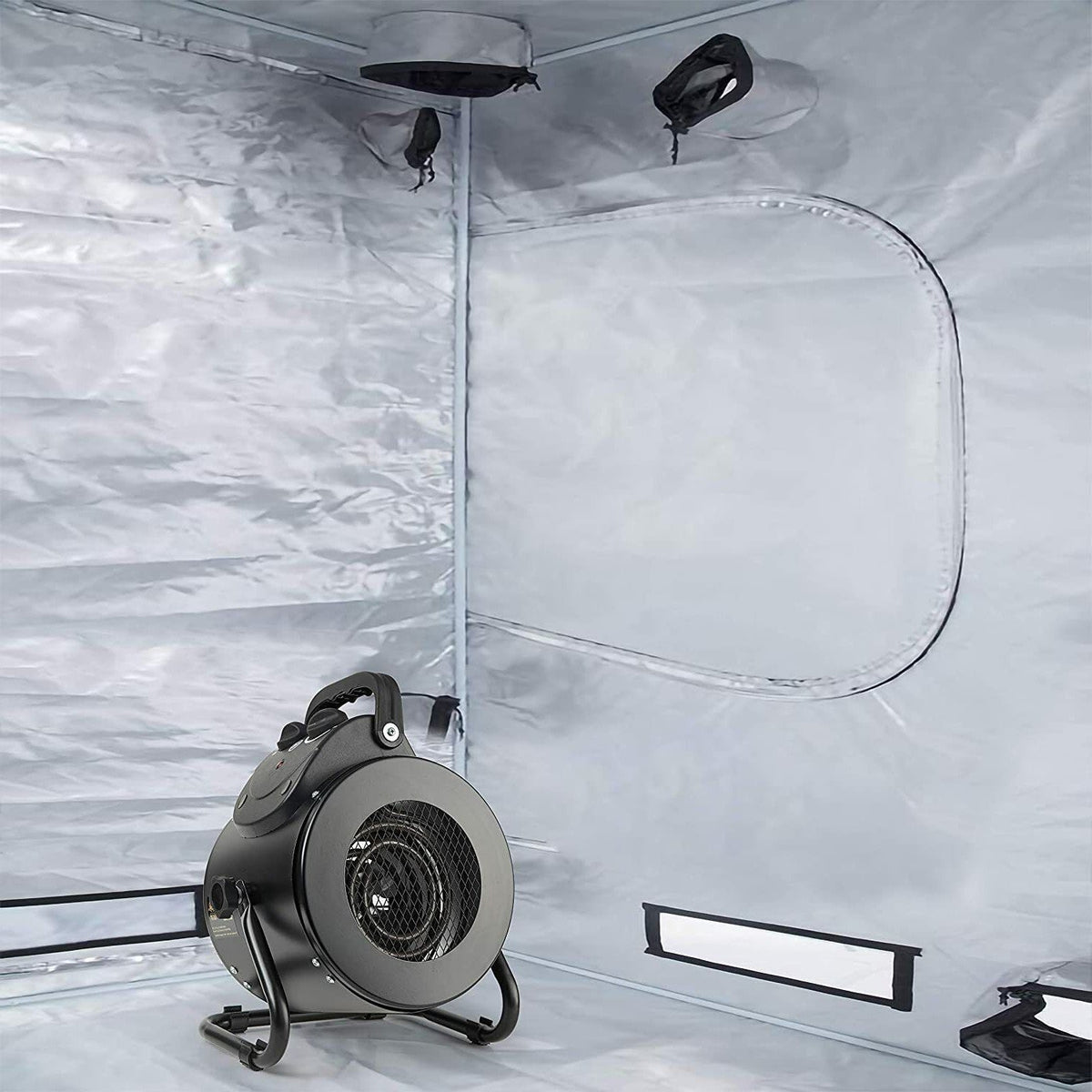 Electric Heater with Dual Fan and Thermostat Control for Greenhouse, 1500W