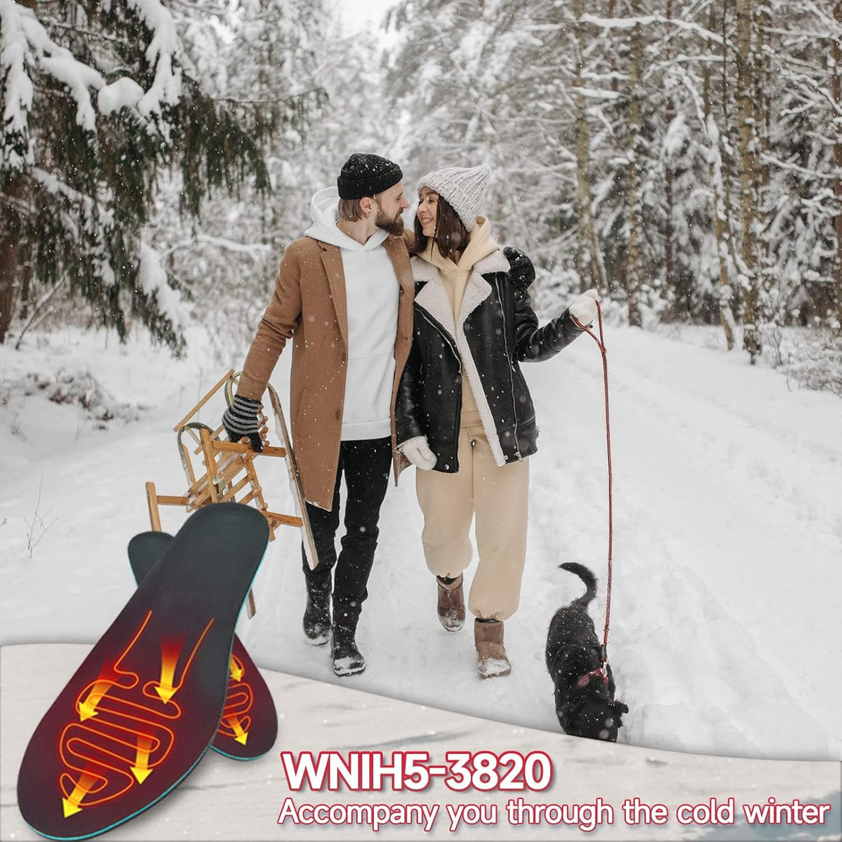 Rechargeable Heated Insoles with Three Temperature Settings and 10 Hour Battery for Cold Weather