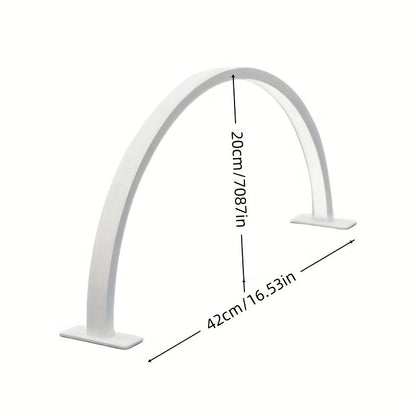Adjustable LED Desk Lamp with Crescent Metal Frame and Dimming Control