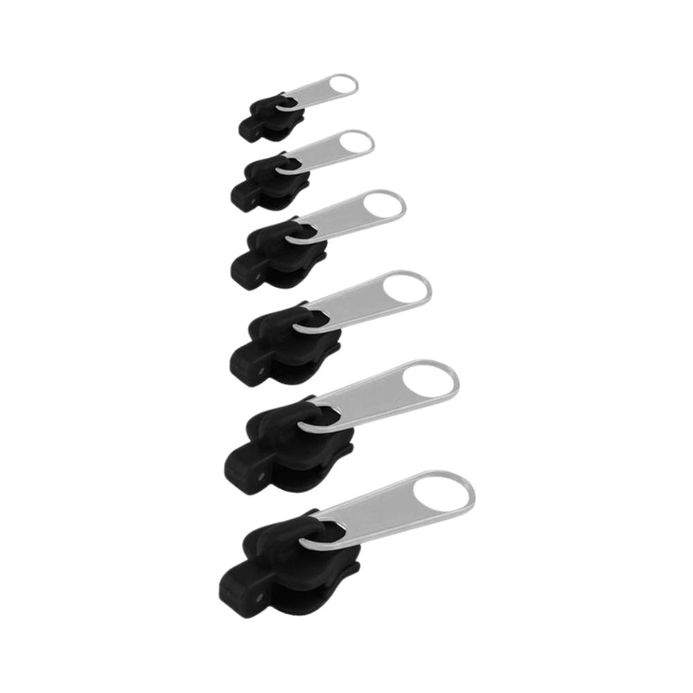Zipper Slider Replacement Set with Aluminum Construction and Tool-Free Installation, 6 Sizes
