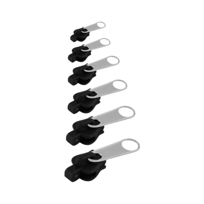 Zipper Slider Replacement Set with Aluminum Construction and Tool-Free Installation, 6 Sizes