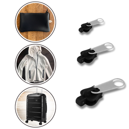 Zipper Slider Replacement Set with Aluminum Construction and Tool-Free Installation, 6 Sizes