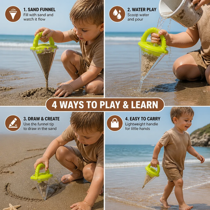 Sand Funnel Toy with Easy Grip Handle for Kids Pattern Drawing