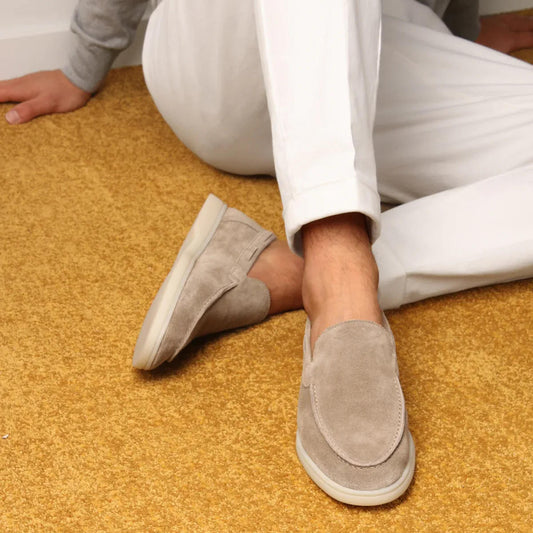 Slip On Suede Loafers with Hand Stitched Build and Grip Sole for Men