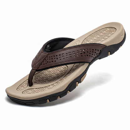 Men's Orthopedic Sandals with Contoured Arch Support and Water Resistant Nubuck, Wide Platform