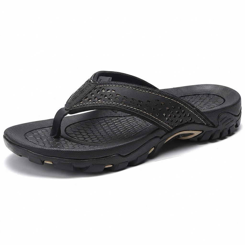 Men's Orthopedic Sandals with Contoured Arch Support and Water Resistant Nubuck, Wide Platform