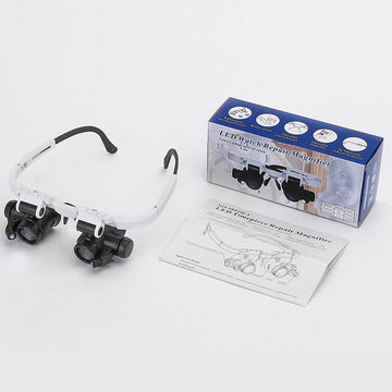 Magnifying Eyewear with Dual LED Lights and Four Interchangeable Lenses
