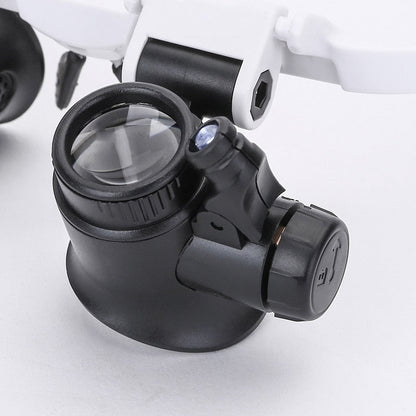 Magnifying Eyewear with Dual LED Lights and Four Interchangeable Lenses