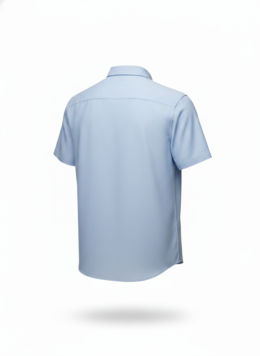 Men's Blue Short Sleeves Shirt