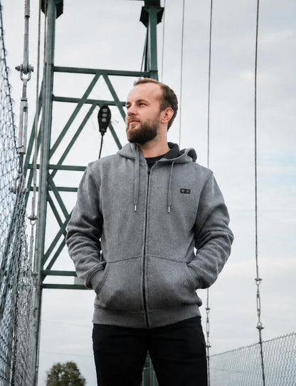 Heated Zip Hoodie with Five Warming Zones and Dual Zone Controls for Cold Weather