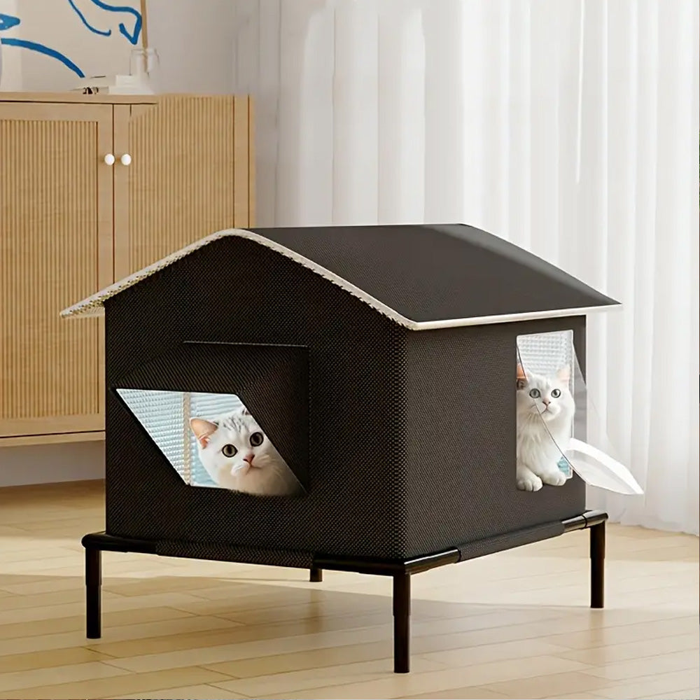 Elevated Moisture Resistant Pet Bed with Oxford Fabric and Steel Frame for Cats and Dogs