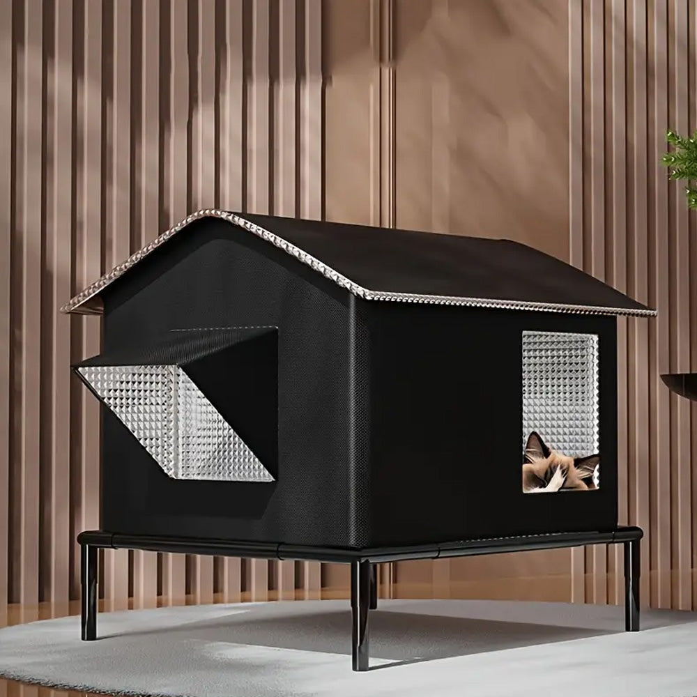 Elevated Moisture Resistant Pet Bed with Oxford Fabric and Steel Frame for Cats and Dogs