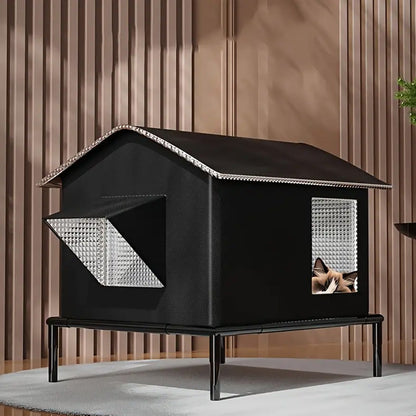 Elevated Moisture Resistant Pet Bed with Oxford Fabric and Steel Frame for Cats and Dogs