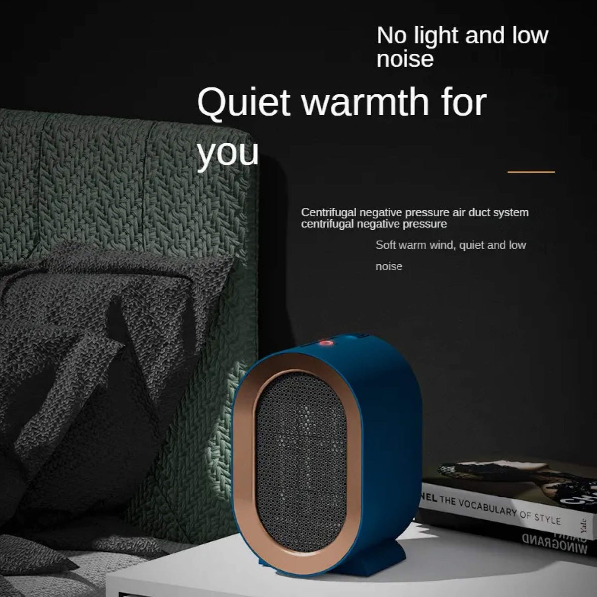 Portable Electric Space Heater with Programmable Timer and Tip-Over Safety Switch