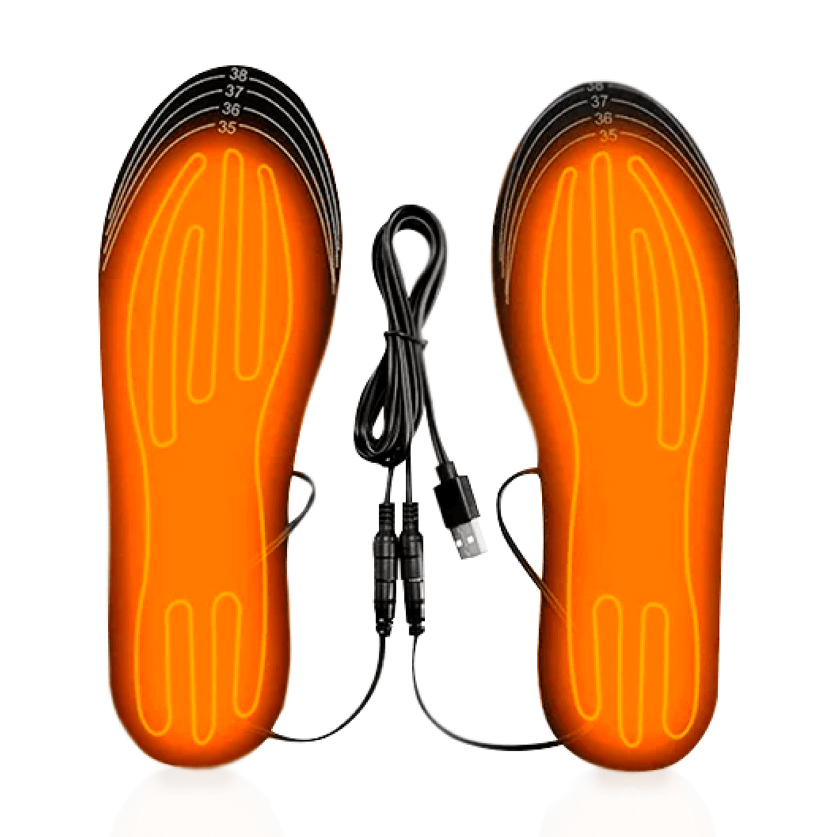 Rechargeable Heated Insoles with Dual Heat Zones and Adjustable Thermostat for Winter Shoes