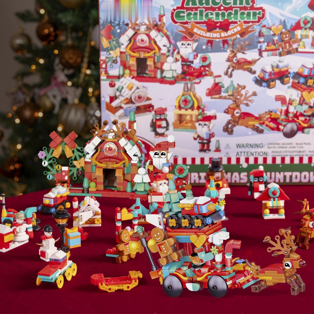 Block Countdown Calendar with 24 Mini Builds and Two Larger Models for Kids and Collectors